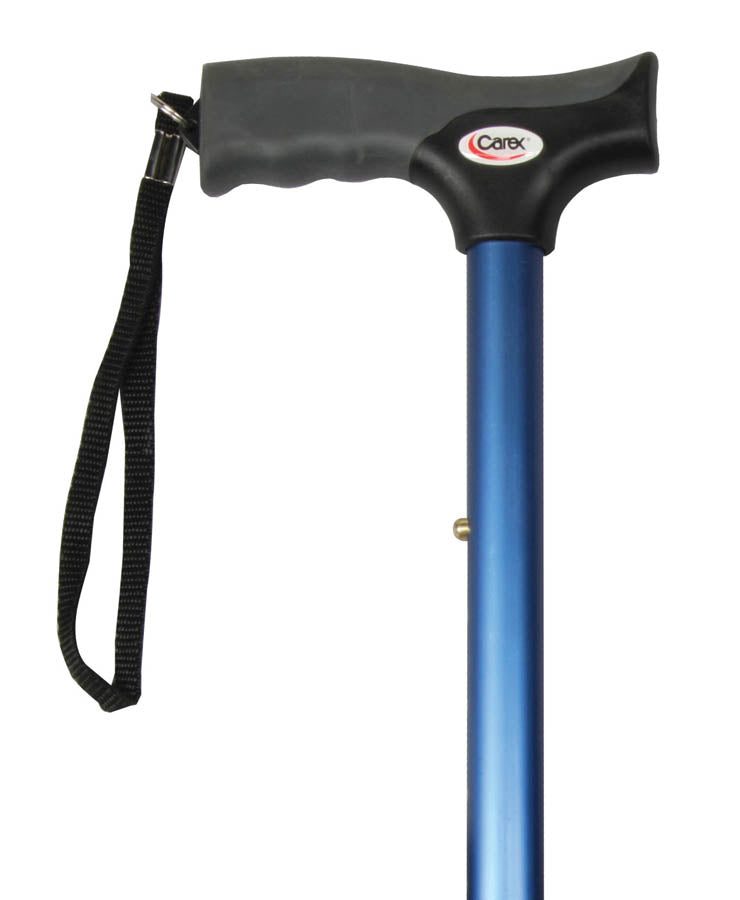 Soft Grip Folding Cane - Blue